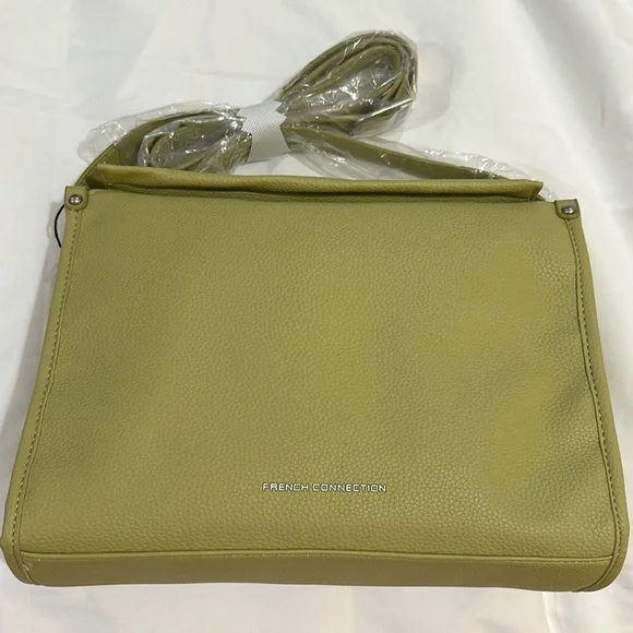 French Connection slouchy Messenger Bag Wasabi color NWT MSRP $118.00 - Picture 2 of 6